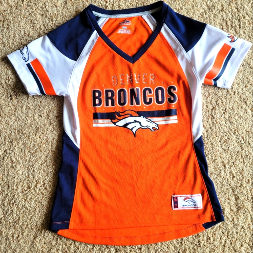 ❗️SALE❗️Majestic Fan Fashion Orange Bronco Jersey Tee - S